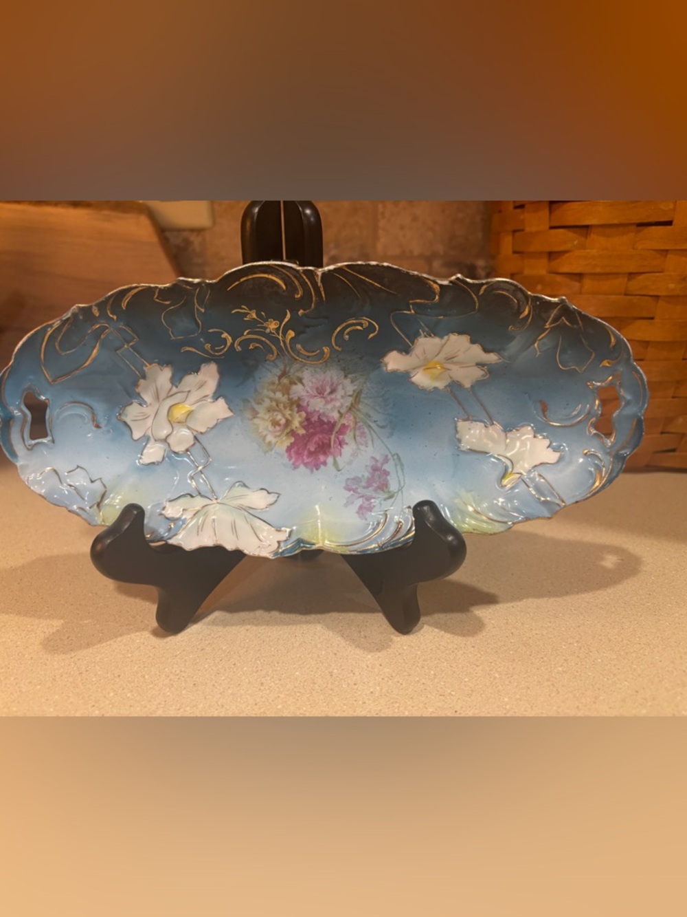 Antique R.S. Prussia porcelain celery dish or serving tray